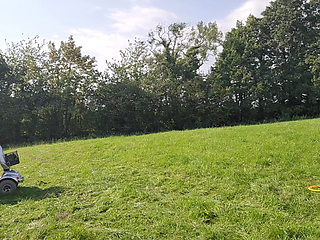 Riding my new mobility scooter