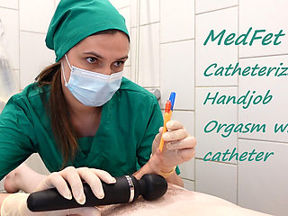 Medfet Catheter Play, Handjob and Imposed Orgasm with Vibrator