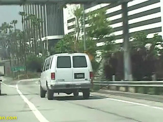Busty teen picked up for her first bang-van gangbang