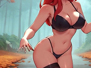 Sexy Outfits Try on and Dancing! Teasing Big Boobs and Perfect Body! Cartoon