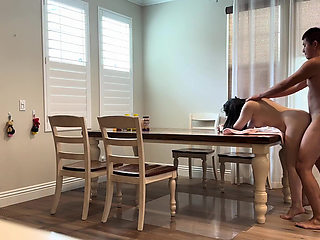 Fuck My Buddy's Wife on the Dining Table While He's Out of Town