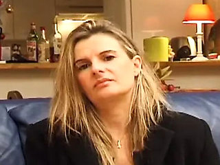 Horny French blonde gets spanked hard and takes a huge cumshot