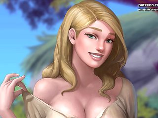 Naughty elf milf with massive breasts gets creampied on a busy street - Erotic animated game