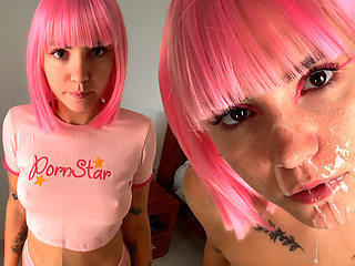 This Slutty Outfit Go to Her a Sloppy Blowjob and Hardcore Sex with a Messy Facial