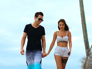 Alberto Blanco and Christian Clay pound Liya Silver's big naturals in a steamy threesome by the pool