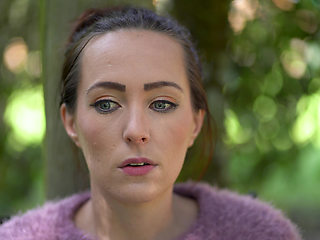 Close up Outdoor Smoking - Petite Brunette