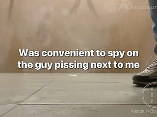 Peeking, Peeing, Flashing, Teasing at Public Urinal