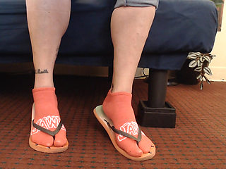 Watermelon Red Flipflops Red Ankle Socks