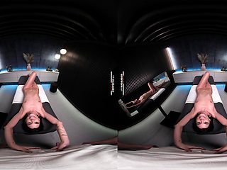 Small titted brunette teen fingering on the bed