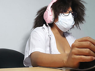 Beautiful Mature Student Shows off Her Navel Ring and Short Skirt