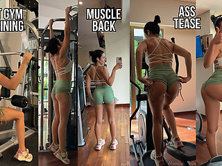 Hot Brunette Shows off Her Perfect Ass and Muscle Back