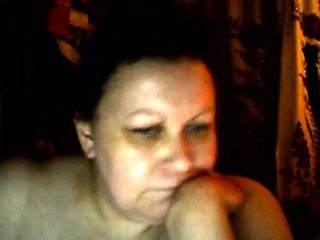Big-tit Russian BBW Mom Plays on Skype