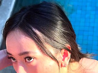 Amateur brunette teen blowjob and cumshot