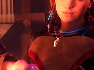 Aloy From Horizon Forbidden West Caressing a Hard Cock with Her Feet