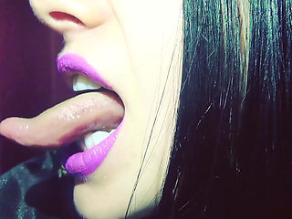 Purple glossy lips