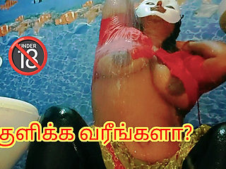 Desi Horny Girl Bathing in a Seductive Way with Saree and Red Blouse - Must See Full Video