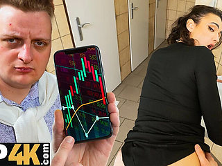 HD Toilet Sex with Charlotte Grey - Brunette Cheating Wife Fucked by Stranger in WC