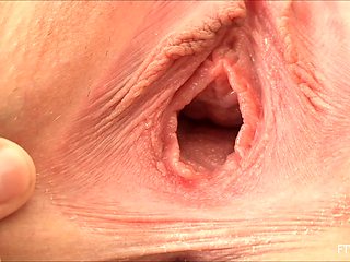 Close up video of a beautiful shaved cunt being fingered - HD
