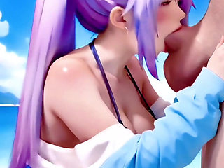 Shion From That Time I Got Reincarnated as a Slime, Does a Perfect Deepthroat with Your Long Penis and Will Swallow All Your Cum