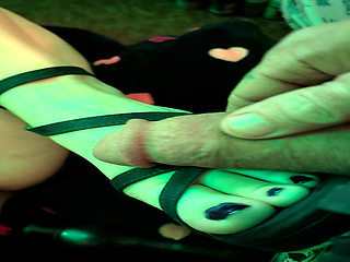 Cock sucking, toy play and cum on feet