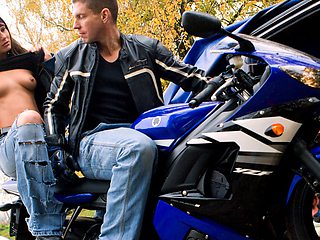 Claudia Rossi 3 Way with Biker Studs Gives Blowjob and Gets Anal Sex - Private Porn Sex Videos