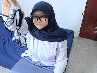 Caught Jerking With StepSister Panties - Asian Hijab Student Gets Mouth Full of Cum