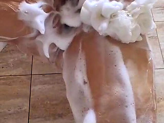 Big ass wife taking shower