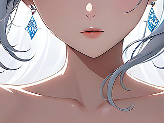 Soft Starlight a Beautiful Young Woman with Glowing Eyes in Animated Style