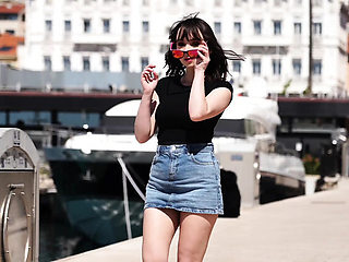 Amateur Abby 25 Gets Double Dick Blowjob Threesome