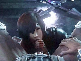 3D Girl fucks guy's dick first with mouth, then with pussy until guy cums inside. Animation porno.