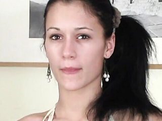 Sensual solo masturbation with a long-haired brunette Evey