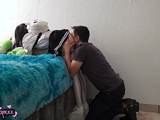 Tiny Schoolgirl Spanked Hard with Belt on Her Perfect Ass - Creampie to Make Her His