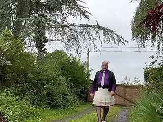 Dressed in a little see-through lace skirt for a night out