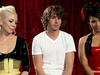 CFNM Femdom Theatre: Handjob & Bondage Sex with Lorelei Lee in Latex