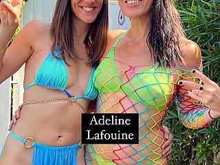 Lesbian duo with Adeline Lafouine anal big dildo fist and double fist for our asses