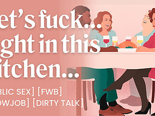 ASMR Audio Porn: Secret Kitchen Fuck With the Guy Next Door - Blowjob & Public Sex - Erotic Audio Roleplay for Women