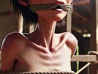 Extremely Skinny Girl in Bondage - Desperate in Brazilian Construction Site