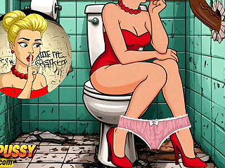 Gloryhole: Married Housewife Fucked in the Mouth and Asshole in a Dirty Public Toilet