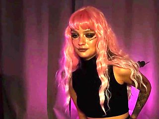 Alt woman pays debts with muddy talk, footjob, and jism on