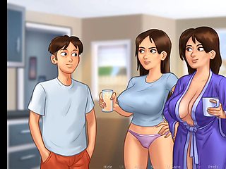 Cartoon mom gets down with a huge cock in some wild hentai video game action