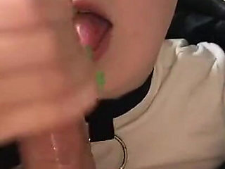 Vilu Vidish in Leather Jacket Swallows Cock