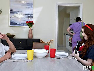 Big-Tits Sis Rides Fiance to Creampie Wedding