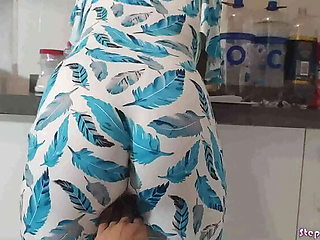 Hot Latina Stepdaughter Fucks Stepdad in Kitchen - Big Dick Doggystyle Action