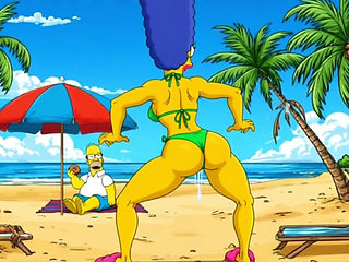 Beach Bitch 2: Pussy Full of Cum. Cartoon Simрsons Parody.