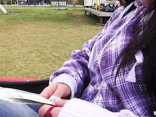 Public Pickups - Brunette Czech El Storm Rides Bumper Cars & Gives Steve a POV Blowjob with Steve Q & Gets Doggystyle Fuck