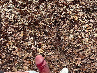 Boner pisses in the forest