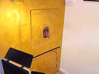 XL cock with foreskin at golden gloryhole