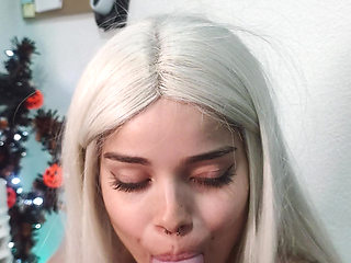 Forbidden Spell: Wellington lost control in the intense blowjob and came in the witch's mouth