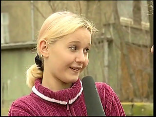 Blonde teen gets naked at vintage casting