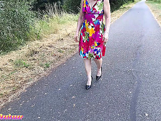 Beautiful Redhead Masturbates Outside on Sunday Afternoon